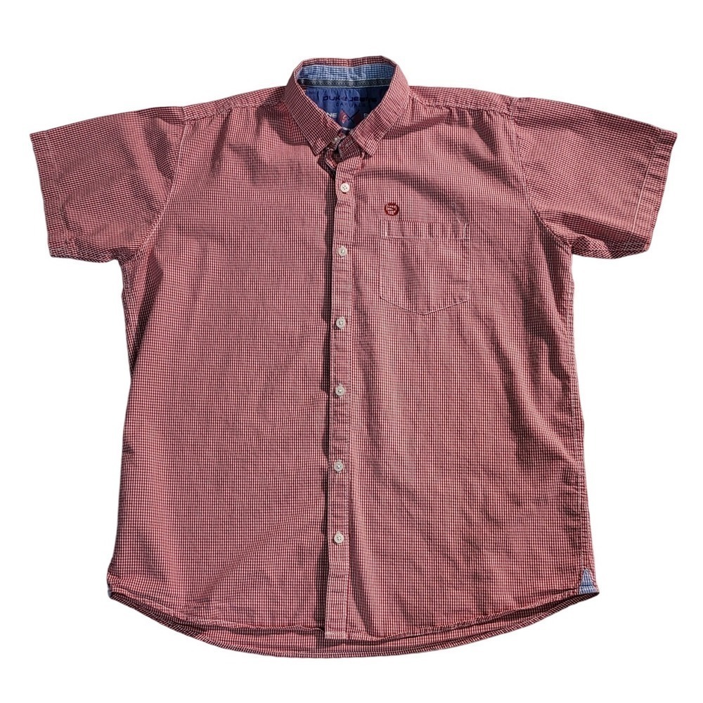 Duke Jeans Men's  Causal Gingham Button Down Short Sleeve Casual Shirt‎ size 42
